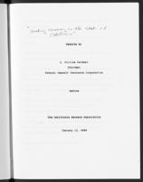 Banking Economy in the State of California and Designing an Improved Deposit Insurance System for the Nineties
