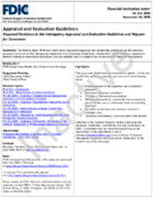Appraisal and Evaluation Guidelines Proposed Revisions to the Interagency Appraisal and Evaluation Guidelines and Request for Comments