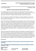 Joint ReleaseAgencies Announced Several Resolution Plan Actions