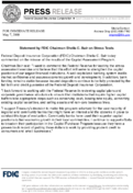 Statement by FDIC Chairman Sheila C Bair on Stress Tests