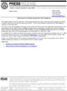 FDIC Issues List of Banks Examined for CRA Compliance