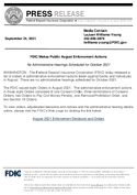 FDIC Makes Public August Enforcement Actions