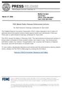 FDIC Makes Public February Enforcement Actions