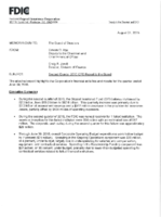 Second Quarter 2015 CFO Report to the Board