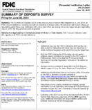 Summary of Deposits Survey