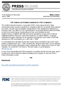 FDIC Issues List of Banks Examined for CRA Compliance