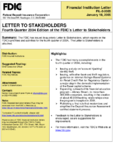 Fourth Quarter 2004 Edition of the FDICs Letter to Stakeholders