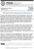 FDIC Adopts Final Rule on Resolution Plans Under DoddFrank
