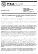 FDIC Issues CRA Examination Schedules for First Quarter 2021 and Second Quarter 2021