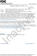 FOREIGN ASSETS CONTROL ACT Specially Designated Nationals and Blocked Persons