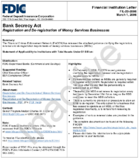 Bank Secrecy Act Registration and Deregistration of Money Services Businesses