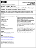Regulatory Relief Guidance to Help Financial Institutions and Facilitate Recovery in Areas of Tennessee Affected by Severe Weather