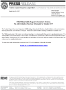 FDIC Makes Public August Enforcement Actions