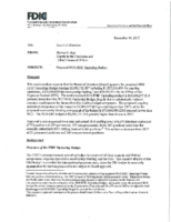 Proposed 2018 FDIC Operating Budget