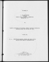 Current Activities of the Federal Deposit Insurance Corporation Concerning Banks and Savings and Loans