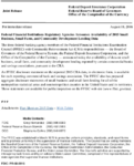 Joint ReleaseFederal Financial Institutions Regulatory Agencies Announce Availability of 2015 Small Business Small Farm and Community Development Lending Data
