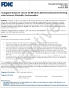Interagency Statement on Loan Modifications by Financial Institutions Working with Customers Affected by the Coronavirus