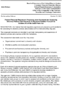 Joint ReleaseFederal Financial Regulators Proposing Joint Standards for Assessing Diversity Policies and Practices of Regulated Entities Pursuant to Section 342 of the DoddFrank Act