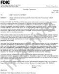 Certain Securities Transactions for Bank Customers