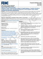 Regulatory Capital Rules Regulatory Capital Implementation of Basel III Capital Adequacy Transition Provisions Prompt Corrective Action Standardized Approach for RiskWeighted Assets Market Discipline and Disclosure Requirements
