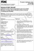 Regulatory Relief Guidance to Help Financial Institutions and to Facilitate Recovery in Areas of Iowa Affected by Severe Storms Tornadoes and Flooding