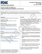 Community Reinvestment Act Proposed Interagency Questions and Answers