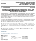 Joint ReleaseFederal Bank Regulatory Agencies Modify Liquidity Coverage Ratio For Banks Participating in Money Market Mutual Fund Liquidity Facility and Paycheck Protection Program Liquidity Facility