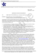 Depository Institution Reports Proposed Revisions to the Consolidated Reports of Condition and Income and Certain Other Regulatory Reports