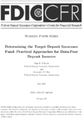 Determining the Target Deposit Insurance Fund Practical Approaches for DataPoor Deposit Insurers