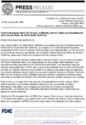 Citizens Business Bank Ontario California Assumes All of the Deposits of San Joaquin Bank Bakersfield California
