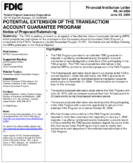 Potential Extension of the Transaction Account Guarantee Program Notice of Proposed Rulemaking