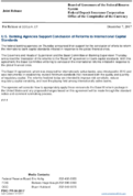 Joint ReleaseUS Banking Agencies Support Conclusion of Reforms to International Capital Standards