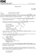 Special Alert Counterfeit Cashiers Checks