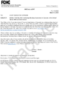 Special Alert Entities That May Be Conducting Banking Operations in Canada or the United States Without Authorization