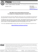 FDIC Makes Public October Enforcement Actions