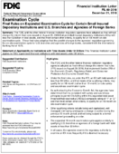 Examination Cycle Final Rules on Expanded Examination Cycle for Certain Small Insured Depository Institutions and US Branches and Agencies of Foreign Banks