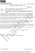 FOREIGN ASSETS CONTROL ACT Specially Designated Nationals and Blocked Persons