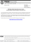 FDIC Makes Public October Enforcement Actions