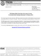 FDIC Makes Public December Enforcement Actions
