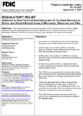 Regulatory Relief Guidance to Help Financial Institutions and to Facilitate Recovery in Storm and FloodAffected Areas of Minnesota Wisconsin and Ohio
