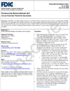 Community Reinvestment Act Annual AssetSize Threshold Adjustment
