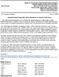 Joint ReleaseAgencies Issue Frequently Asked Questions on Identity Theft Rules