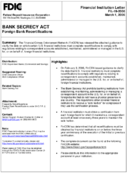 Bank Secrecy Act Foreign Bank Recertifications