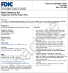 Bank Secrecy Act Suspicious Activity Report Form