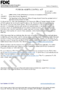 FOREIGN ASSETS CONTROL ACT Cuban Asset Control Regulations
