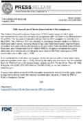 FDIC Issues List of Banks Examined for CRA Compliance