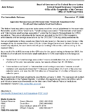 Joint ReleaseAgencies Release Annual CRA AssetSize Threshold Adjustments for Small and Intermediate Small Institutions