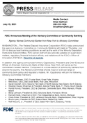 FDIC Announces Meeting of the Advisory Committee on Community Banking