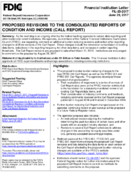 Proposed Revisions to the Consolidated Reports of Condition and Income Call Report