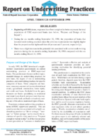 Report on Underwriting Practices  April 1998 to September 1998